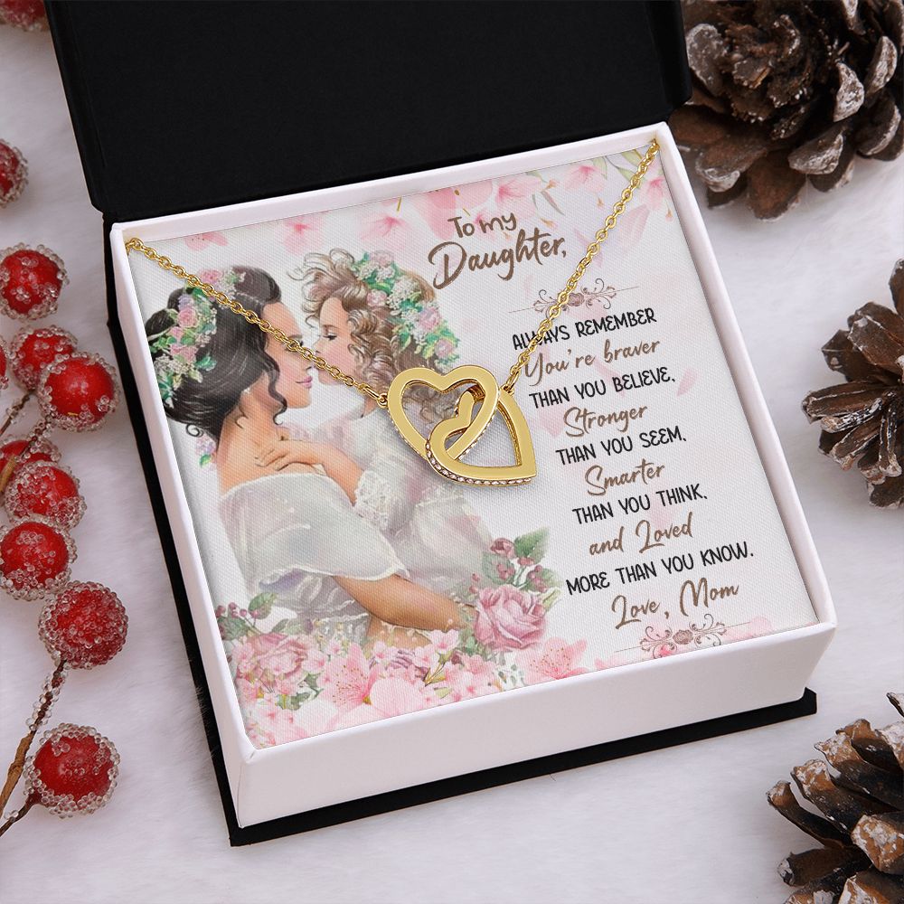 To My Daughter And Mom Kiss Always Remember Brave Stronger Smarter And Love With Message Card Gift Box Gift For To Daughter, Daughter In Law Gift On Birthday Anniversary