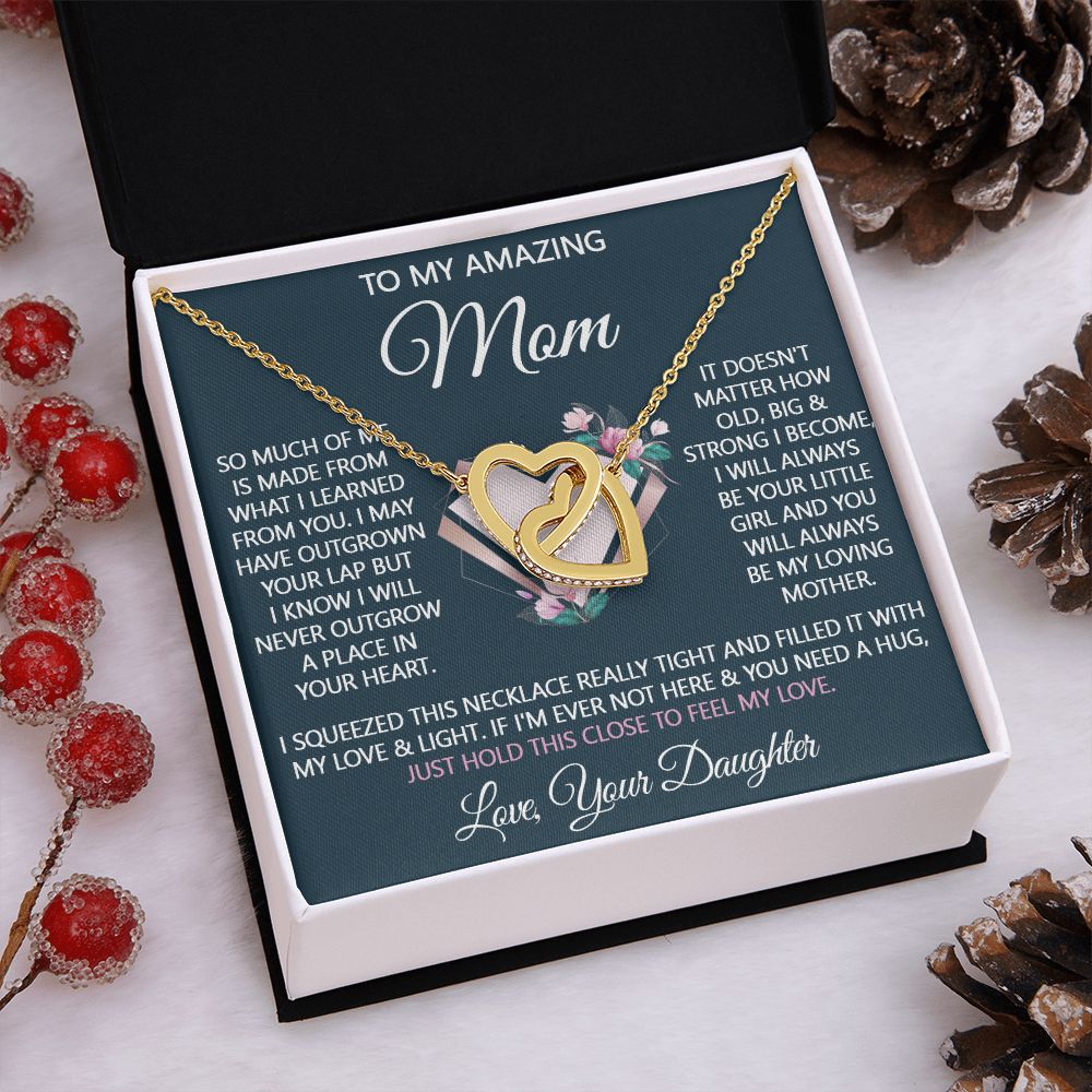 To My Beautiful Mom, Mother Day Gift From Daughter Son, Gift For Mom From Son, Necklace Gift For Mom Gift For Mother Gift Thank You Mom, Mother Necklace Gift Interlocking Hearts Necklace
