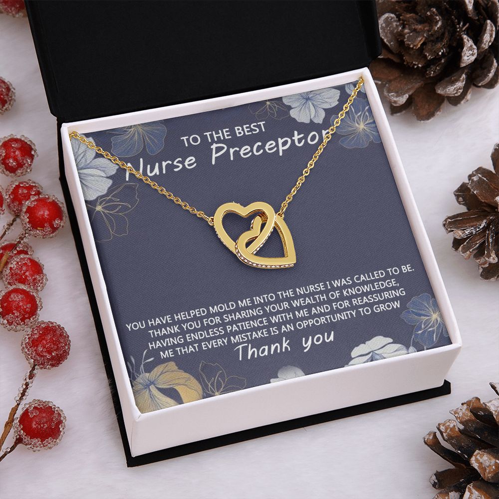Congratulations Jewelry Necklace, Nurse Preceptor Gift, nurse preceptor Jewelry thank you Card Necklace To The Best Nurse Preceptor Necklace On Graduation Gift Necklace Graduation Gift for Her Interlocking Hearts Necklace