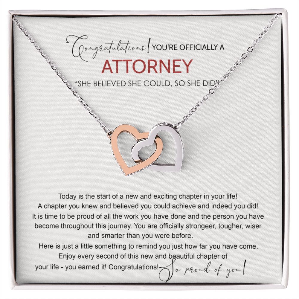 Law School Graduation Gift Necklace, Doctoral Degree, JD Graduation Gift, Law Student Gift, New Attorney Necklace Graduation Congrats Graduation Pendants Gift For Daughter Granddaughter, Niece Interlocking Hearts Necklace