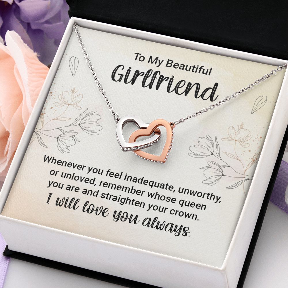 To My Girlfriend Necklace from Boyfriend To My Future Wife Necklace Jewelry For Girlfriend Gift For Girlfriend Gift for Her Romantic Birthday Valentines Day Gift For Girlfriend Gifts Necklaces Interlocking Hearts Necklace