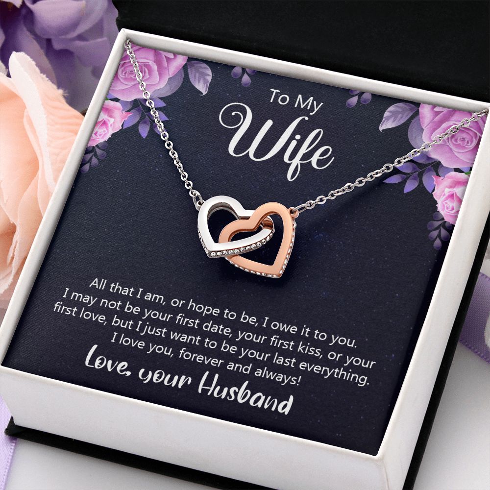Birthday Gifts For Wife, Necklace Gifts For Wife From Husband, To My Wife Jewelry For Women , To My Wife Necklace from Husband Wedding Anniversary Present For Wife, Beautiful Wife Jewelry Christmas31 Interlocking Hearts Necklace