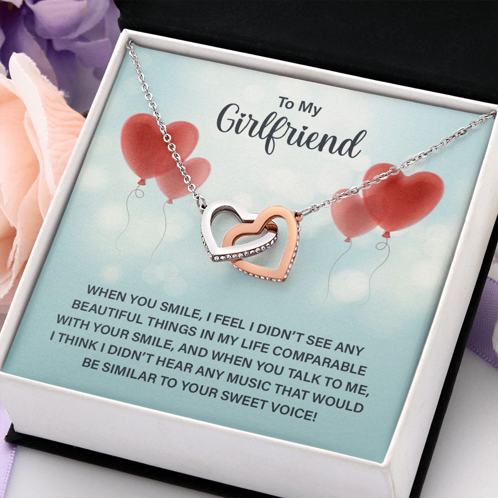 To My Girlfriend Necklace from Boyfriend To My Future Wife Necklace Jewelry For Girlfriend Gift For Girlfriend Gift for Her Romantic Birthday Valentines Day Gift For Girlfriend Gifts Necklaces Interlocking Hearts Necklace