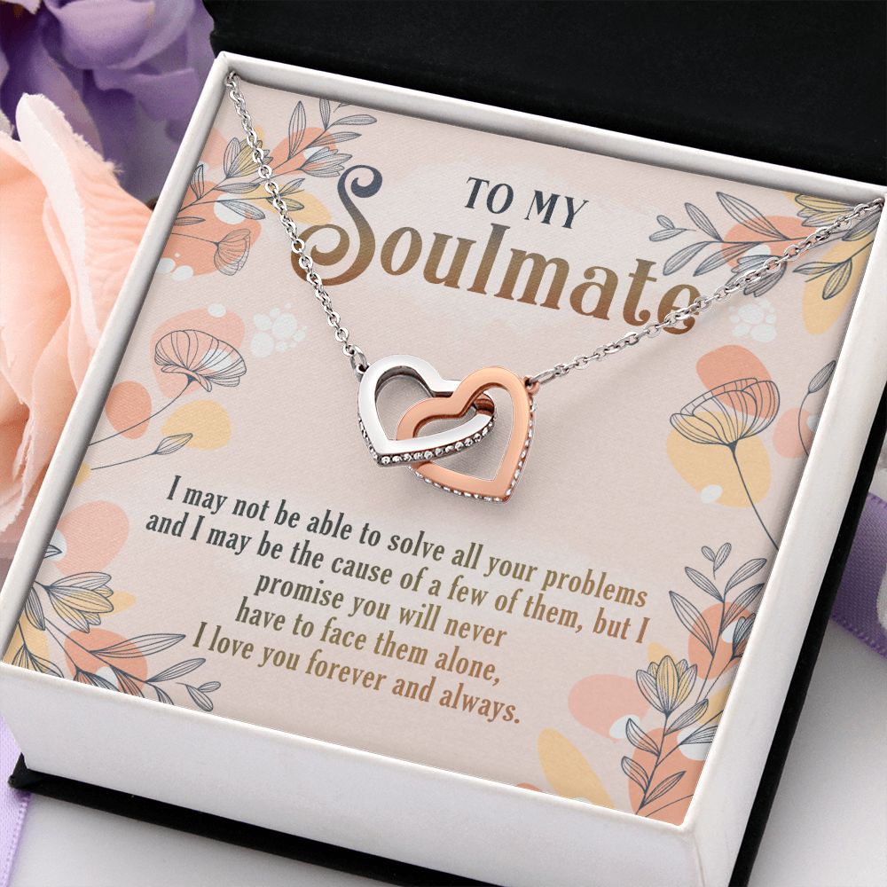 To My Soulmate Necklace for Women Birthday Christmas Jewelry Gifts For My Wife with Message Card Box Personalized Gift Present Pendant for Future Wife Soulmate Girlfriend Love 8 Interlocking Hearts Necklace
