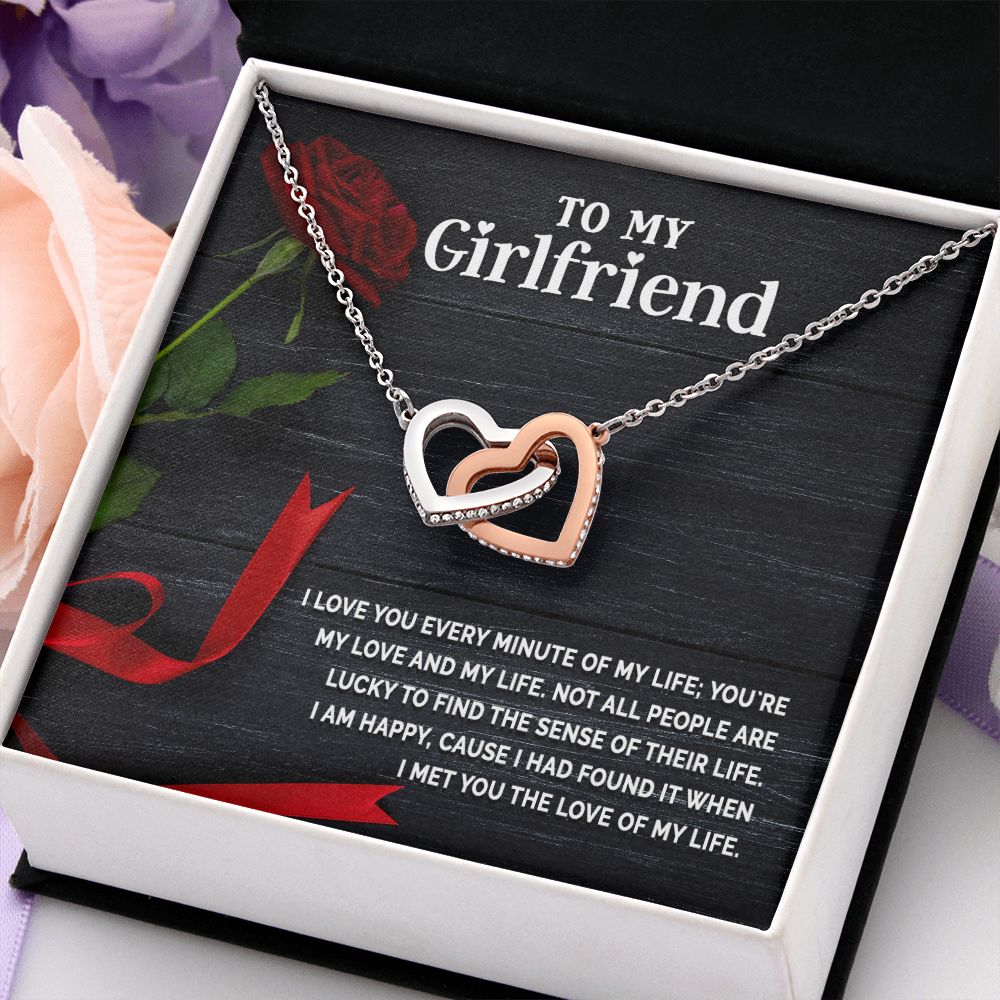 To My Girlfriend Necklace from Boyfriend To My Future Wife Necklace Jewelry For Girlfriend Gift For Girlfriend Gift for Her Romantic Birthday Valentines Day Gift For Girlfriend Gifts Necklaces Interlocking Hearts Necklace