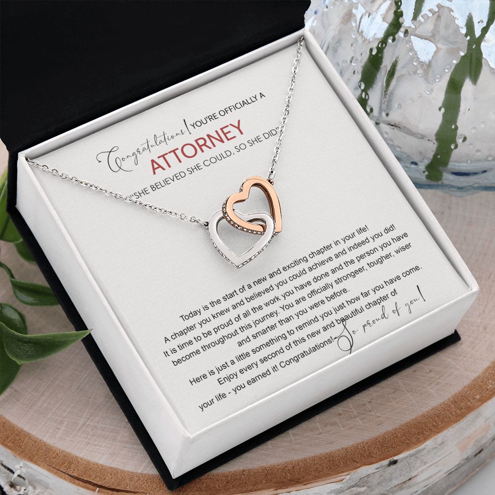 Law School Graduation Gift Necklace, Doctoral Degree, JD Graduation Gift, Law Student Gift, New Attorney Necklace Graduation Congrats Graduation Pendants Gift For Daughter Granddaughter, Niece Interlocking Hearts Necklace