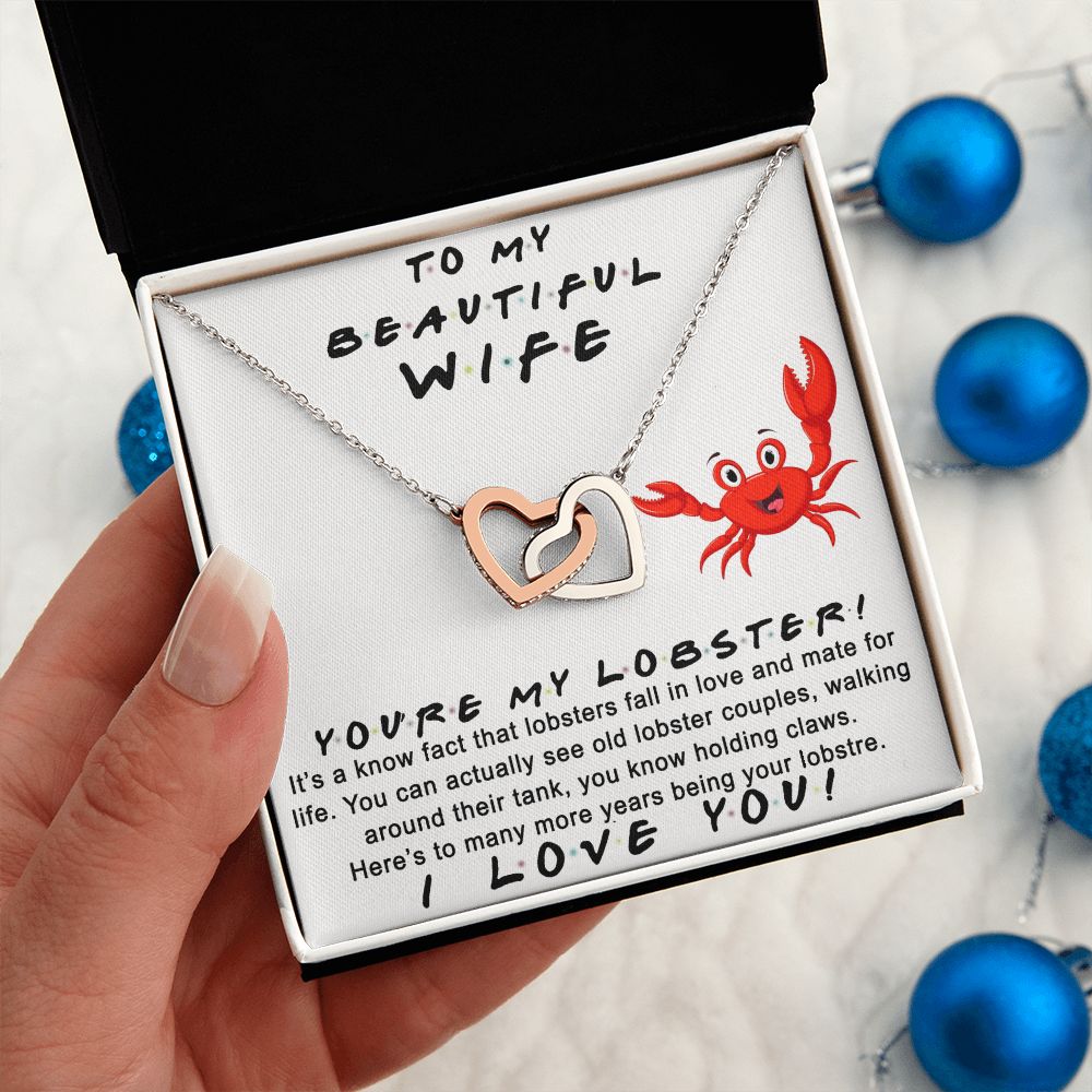 To My Beautiful Wife Necklace From Husband Jewelry For Women Valentines Day Birthday Gifts For Wife Anniversary Necklaces For Women Interlocking Hearts Necklace