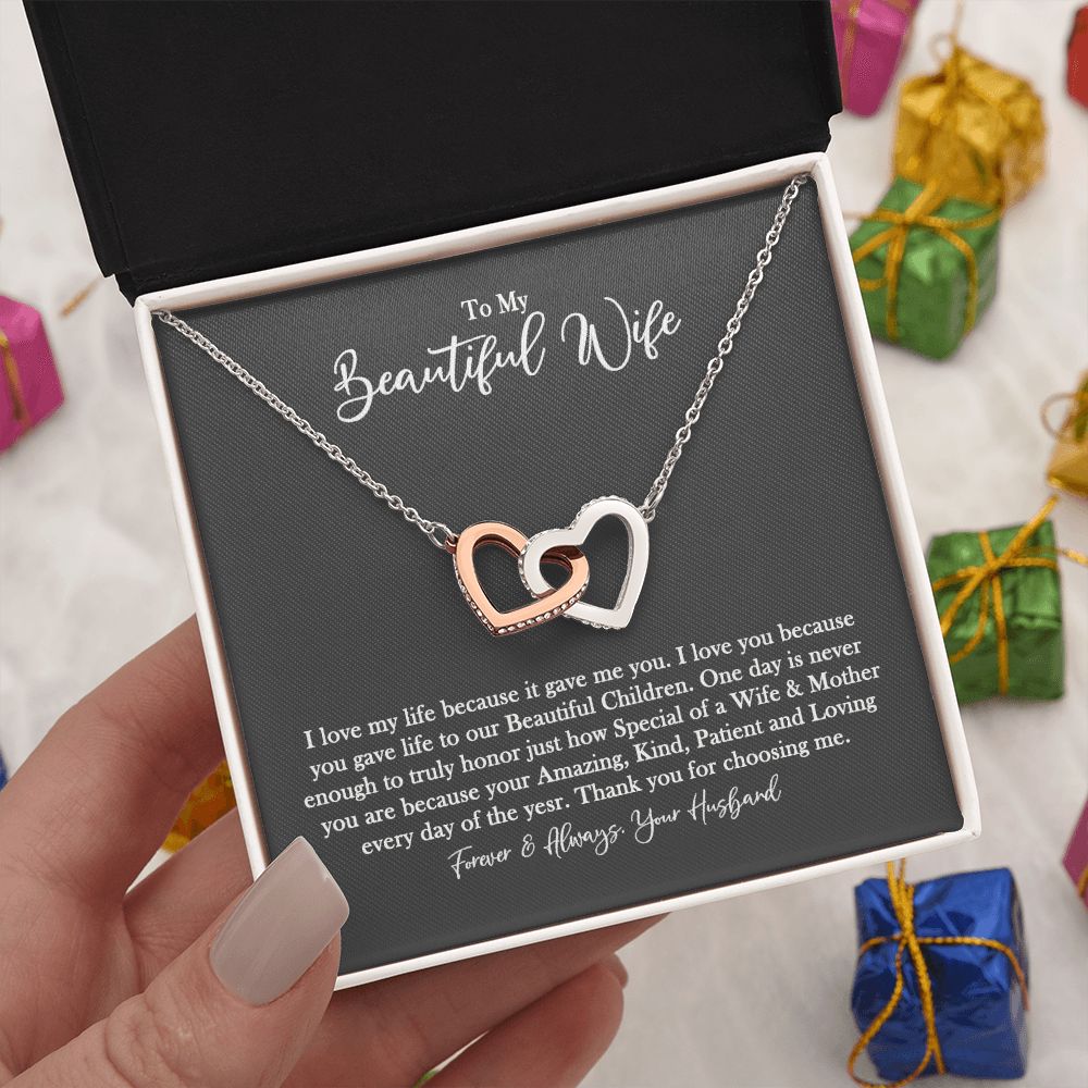 Birthday Gifts For Wife, Love Necklace Gifts For Wife From Husband, To My Beautiful Wife Necklace For Women, To My Wife Necklace, Wedding Anniversary Present For Wife, Romantic Soulmate Jewelry On Christmas