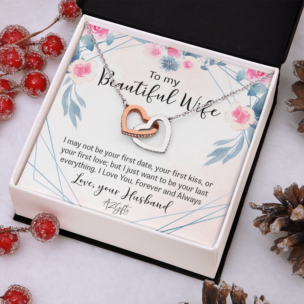 to my beautiful wife necklace from husband gift for wife sterling interlocking heart necklace gift for wife from husband