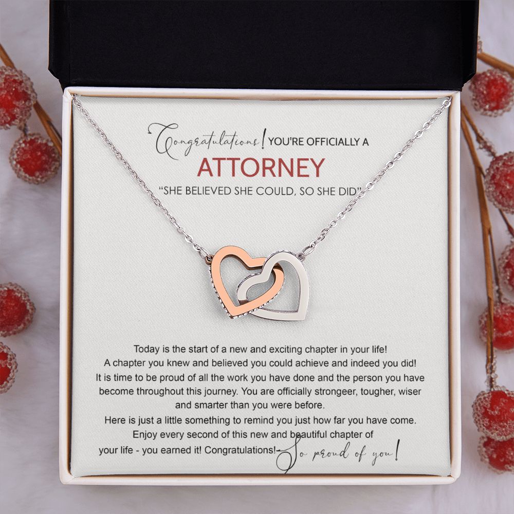 Law School Graduation Gift Necklace, Doctoral Degree, JD Graduation Gift, Law Student Gift, New Attorney Necklace Graduation Congrats Graduation Pendants Gift For Daughter Granddaughter, Niece Interlocking Hearts Necklace