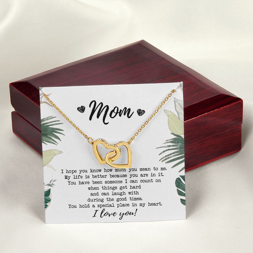 Mothers Day Gift, Gift for Mom, Birthday, Heart Necklace, Mother Daughter Necklace, Gifts for Mom from Daughter, from Son to Mom Interlocking Hearts Necklace