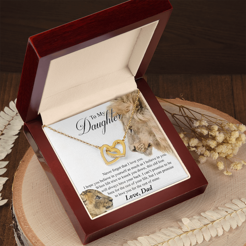 To My Daughter from Dad Old Lion Necklace Jewelry for Women Birthday Valentine