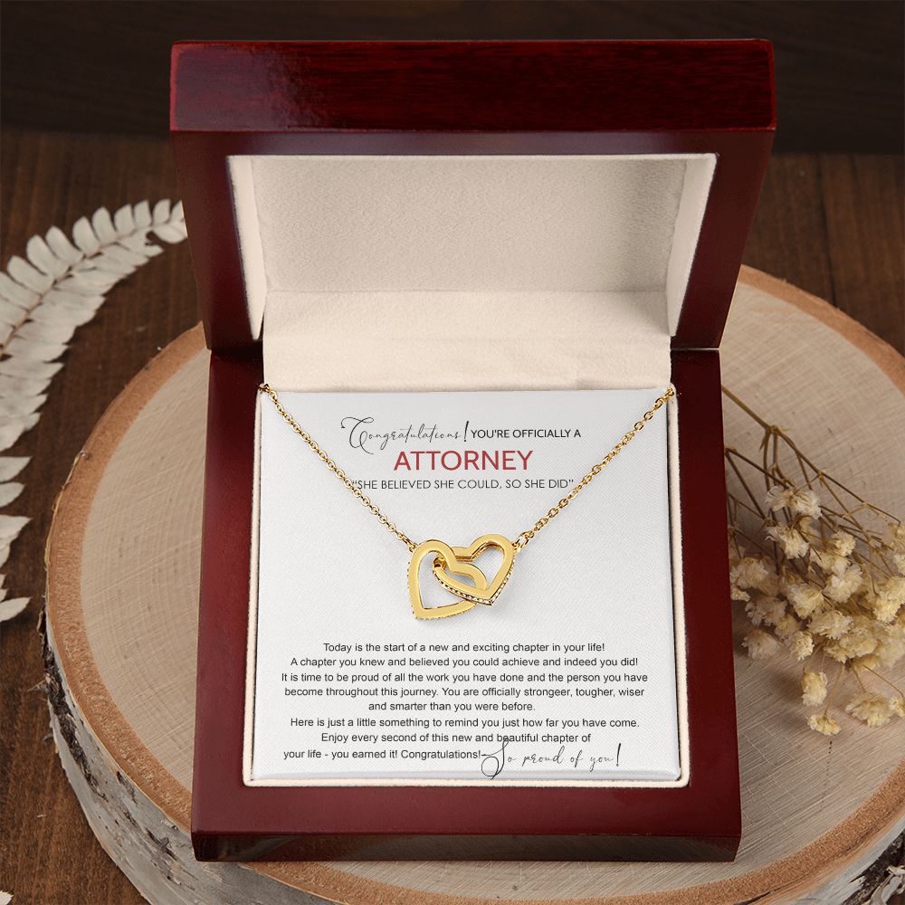 Law School Graduation Gift Necklace, Doctoral Degree, JD Graduation Gift, Law Student Gift, New Attorney Necklace Graduation Congrats Graduation Pendants Gift For Daughter Granddaughter, Niece Interlocking Hearts Necklace