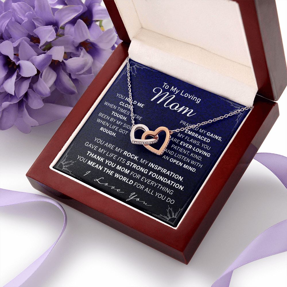 To My Mom Necklace, Gift For Mom, Mother's Day Gift from Daughter, Mom Jewelry Gift for Mothers Day, Birthday Gift for Mother, Moms Gift from Daughter Son, Necklace for Mom Mother Interlocking Hearts Necklace