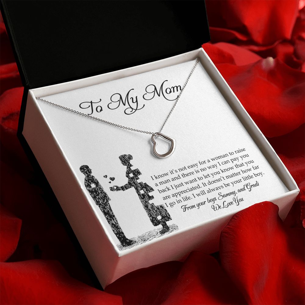 To My Mom Necklace, Gift For Mom, Mother's Day Gift from Son, Mom Jewelry Gift for Mothers Day, Birthday Gift for Mother, Moms Gift from Daughter Son, Necklace for Mom Mother 925 Heart Necklace