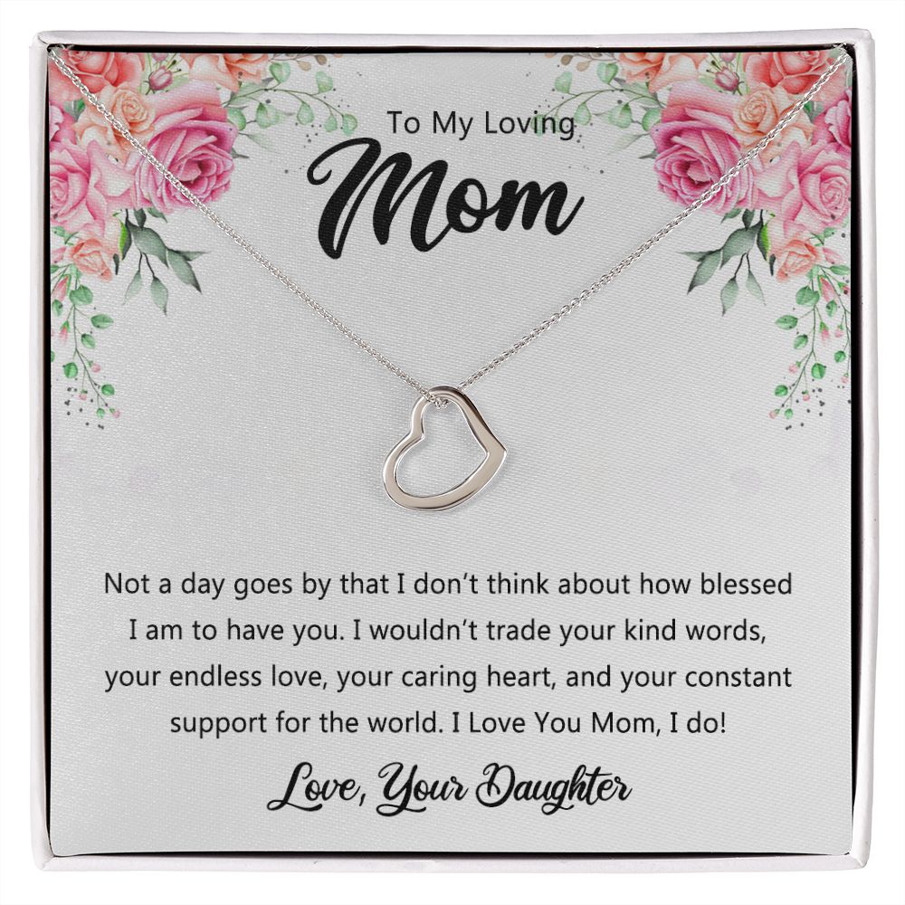 To My Mom Necklace, Gift For Mom, Mother's Day Gift from Daughter, Mom Jewelry Gift for Mothers Day, Birthday Gift for Mother, Moms Gift from Daughter Son, Necklace for Mom Mother 9 925 Heart Necklace