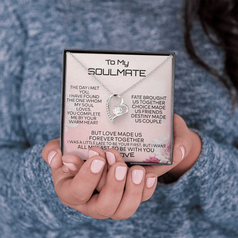 To My Soulmate Necklace Forever Heart Necklace for Her Soulmate Valentines Day 175083704780