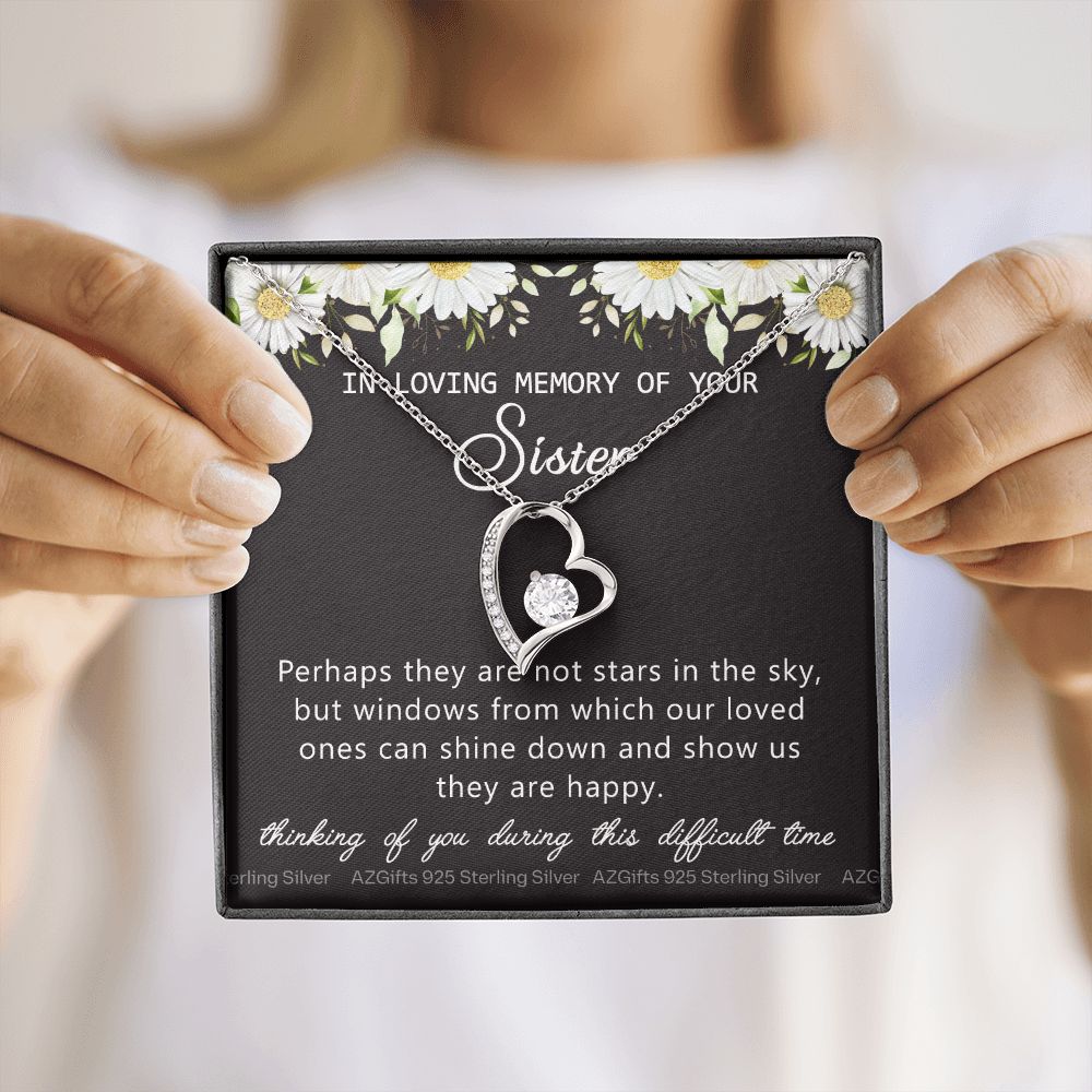Loss Of Sister Necklace Gift, Sympathy Loss Of Sister, Sympathy Gift Box, Loss Of Sister Necklace, Loss Of Sister, Loss Of Sister Gift, Condolence Gifts, Remembrance Necklace for Women Forever Love Necklace