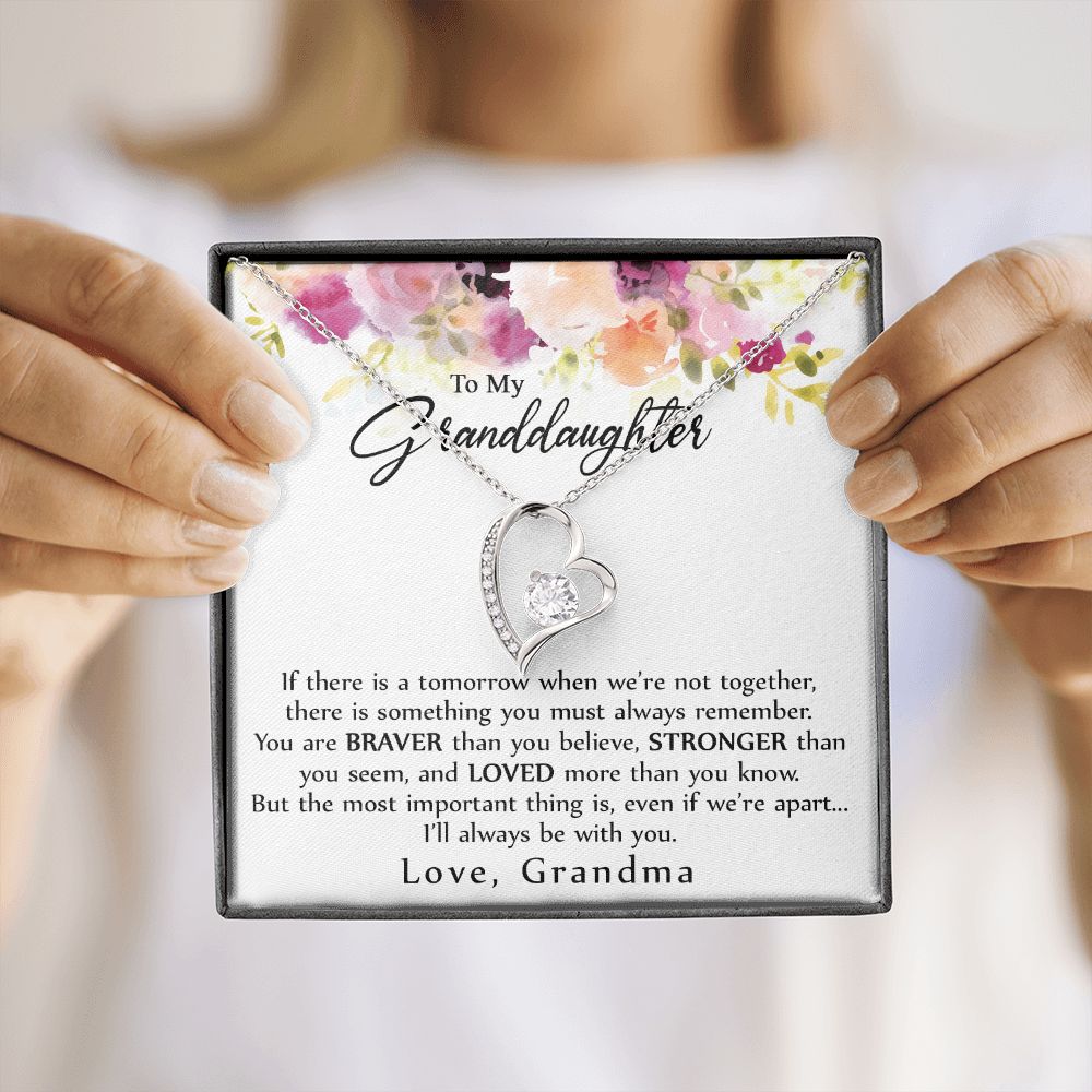 To My Granddaughter Love Knot Necklace, Graduation Gift For Girl From Grandma Forever Love Necklace