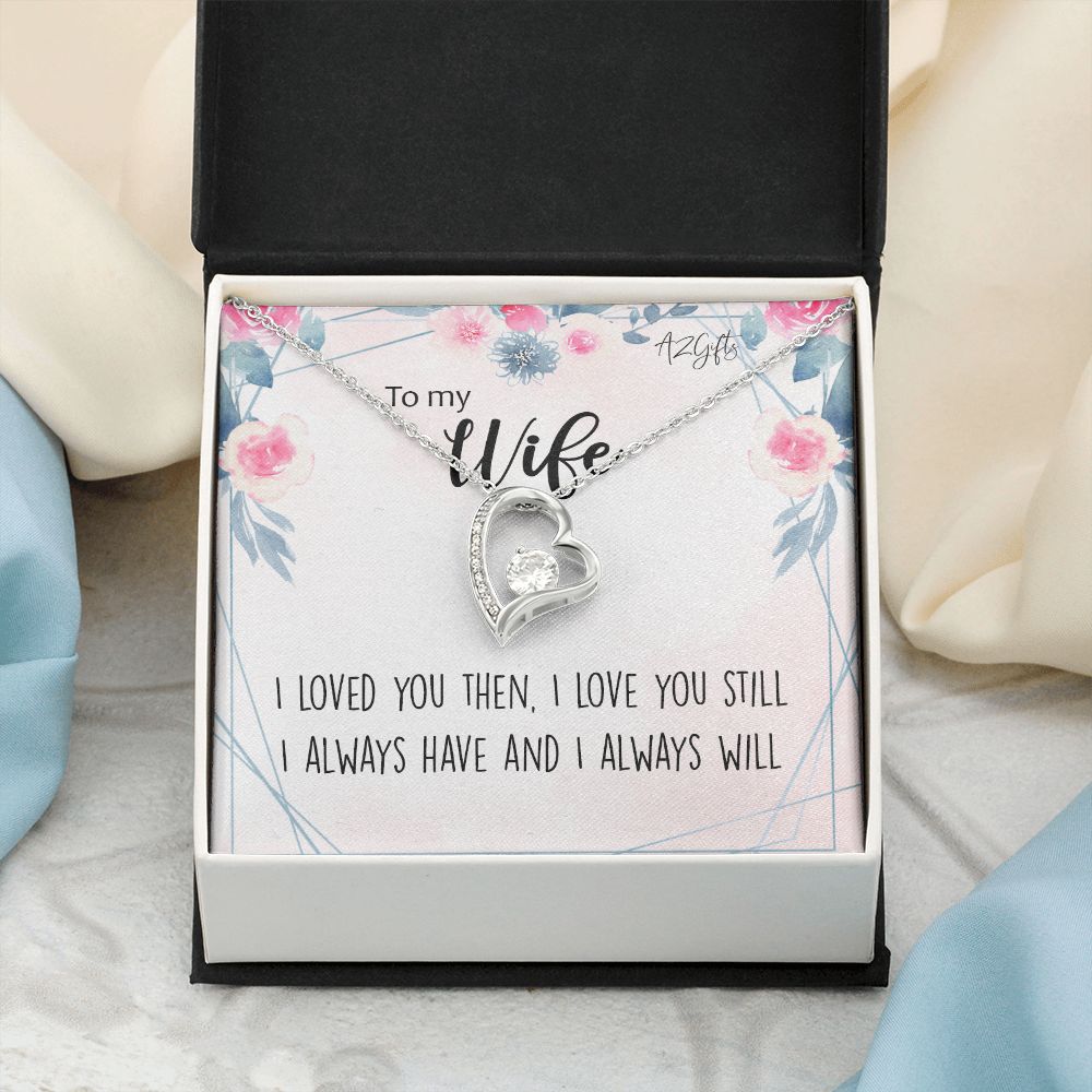 To My Wife Necklace from Husband, Personalized Necklace for Women, Luxury Necklace for Wife from Man Men, Wedding Anniversary Present For Wife, Beautiful Wife Jewelry Christmas Birthday Gifts For Wife2 Forever Love Necklace