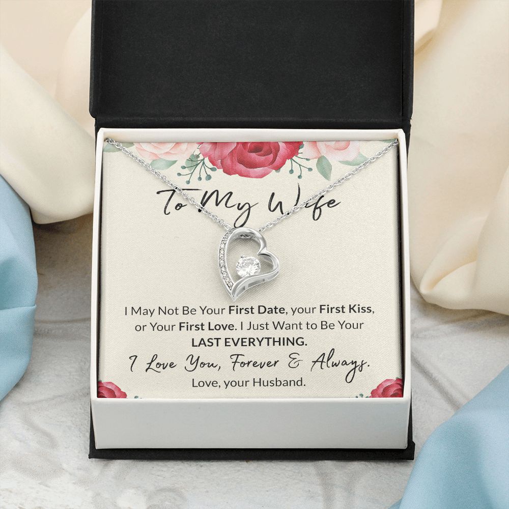 To My Wife Necklace from Husband, Personalized Necklace for Women, Luxury Necklace for Wife from Man Men, Wedding Anniversary Present For Wife, Beautiful Wife Jewelry Christmas Birthday Gift For Wife18 Forever Love Necklace