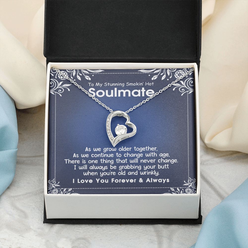 To My Smokin Hot Soulmate Necklace - Wife Gifts From Husband To My Wife Necklace, Gift for Her Romantic, Girlfriend Gifts Necklace for Wife from Men Includes Message Card and Gift Box 5 Forever Love Necklace