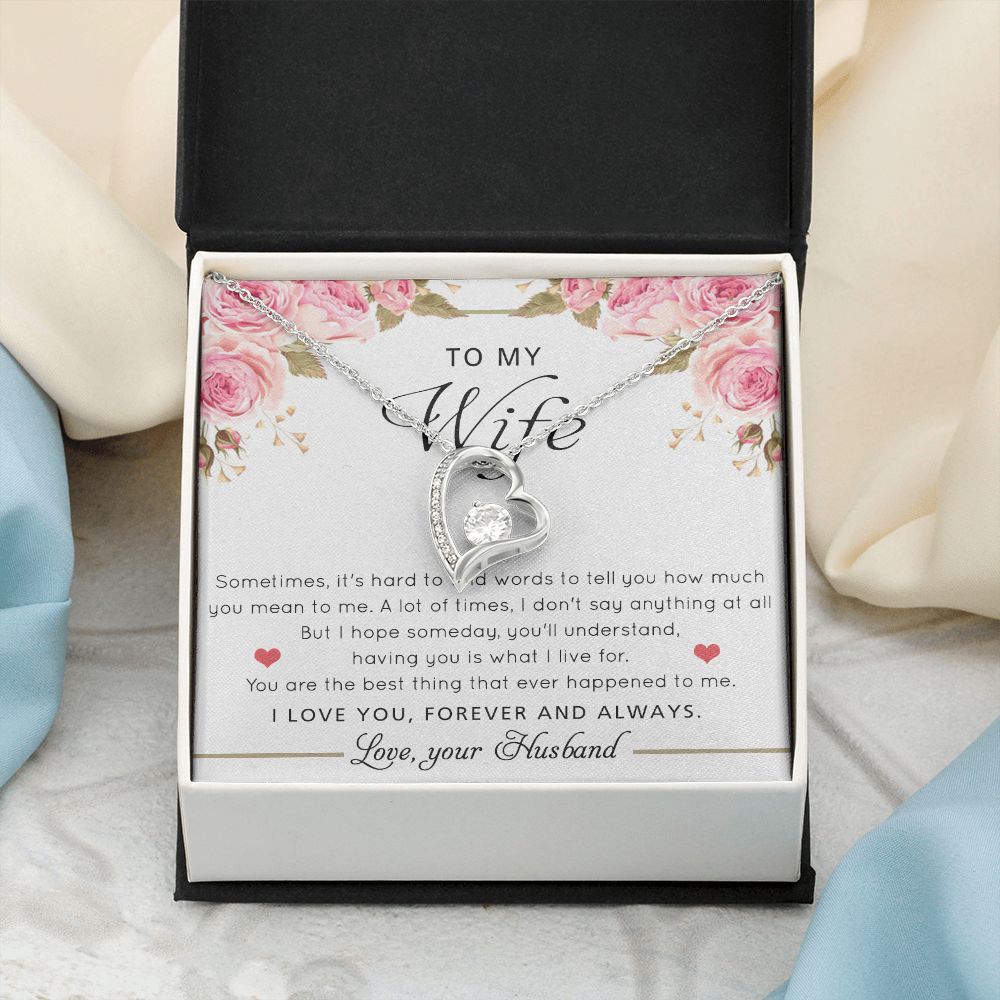 To My Wife Necklace Gift For Wife Birthday Gift For Wife Romantic Gifts For Her Forever Love Necklace