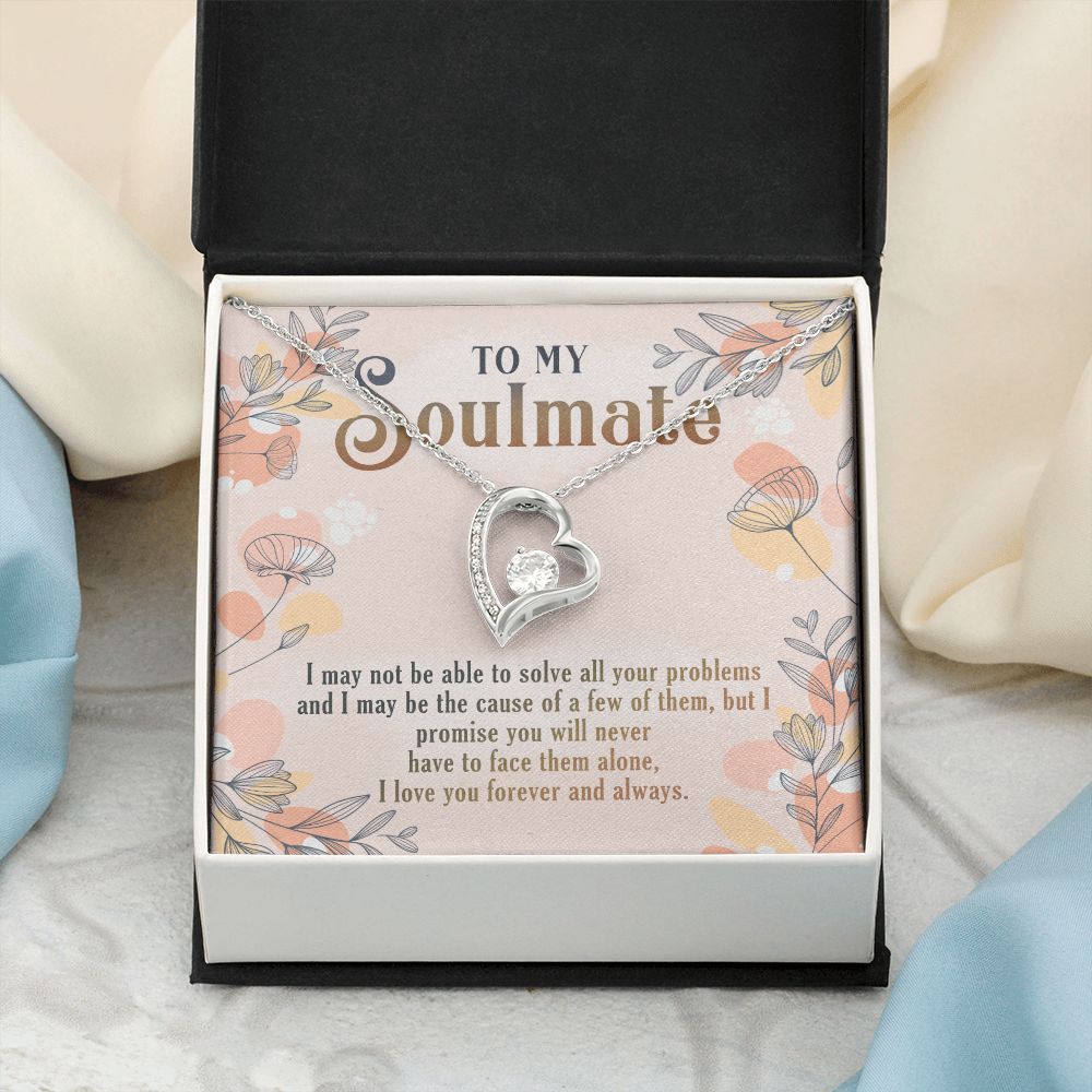 To My Soulmate Necklace for Women Birthday Christmas Jewelry Gifts For My Wife with Message Card Box Personalized Gift Present Pendant for Future Wife Soulmate Girlfriend Love 8 Forever Love Necklace