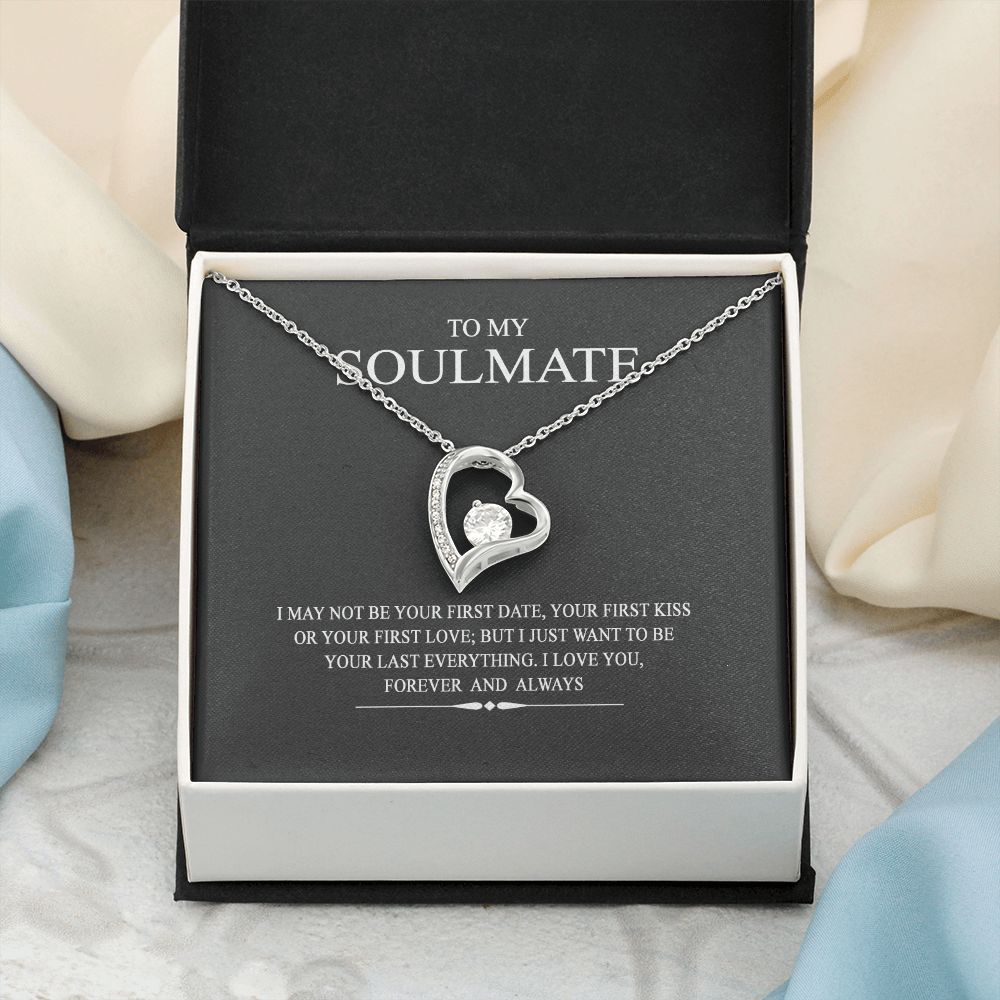 To My Soulmate Wife Girl Your Last Everything Interlocking Necklace Pendant Forever Love Necklace