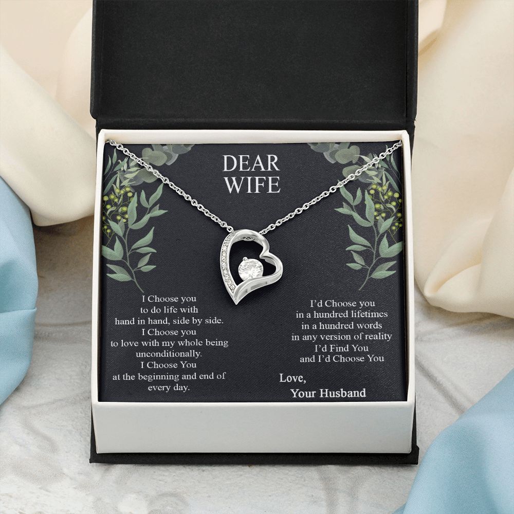 Birthday Gifts For Wife, Necklace Gifts For Wife From Husband, To My Wife Jewelry For Women , To My Wife Necklace from Husband Wedding Anniversary Present For Wife, Beautiful Wife Jewelry Christmas12 Forever Love Necklace