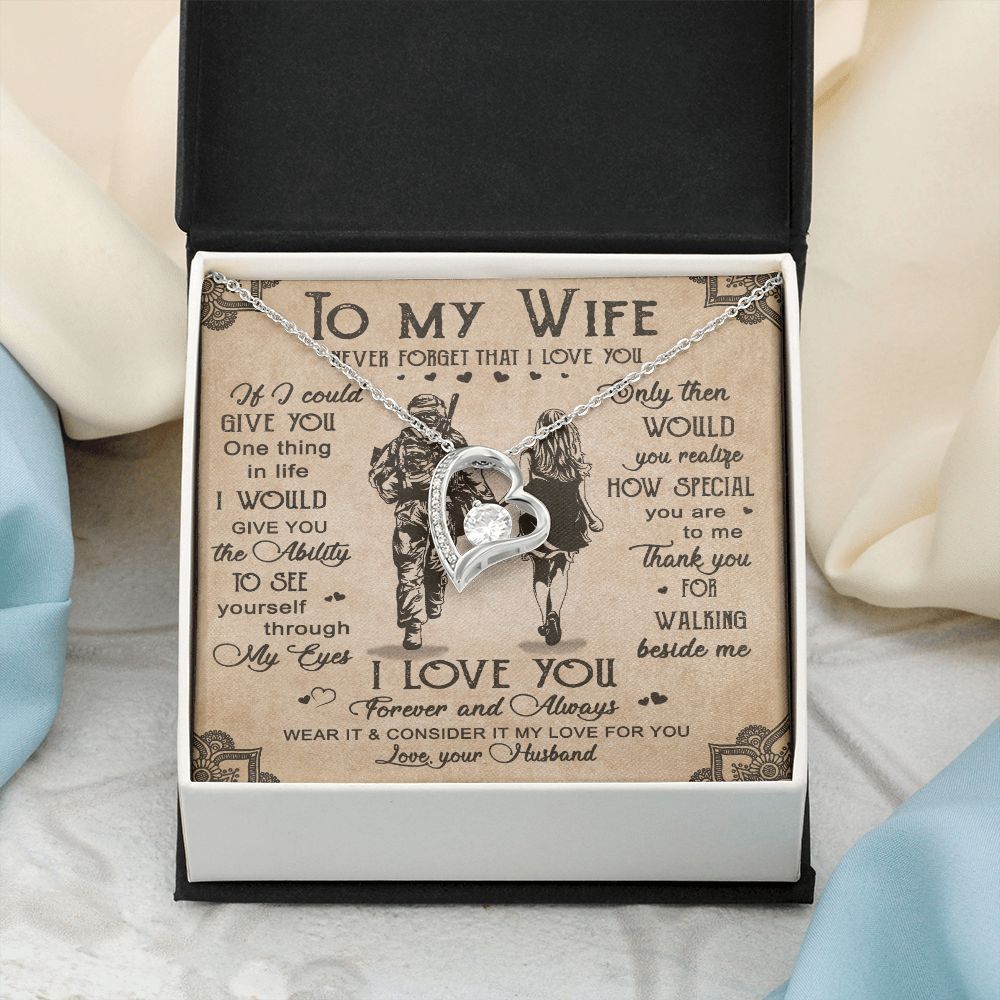 Birthday Gifts For Wife, Necklace Gifts For Wife From Husband, To My Wife Jewelry For Women , To My Wife Necklace from Husband Wedding Anniversary Present For Wife, Beautiful Wife Jewelry Christmas20 Forever Love Necklace