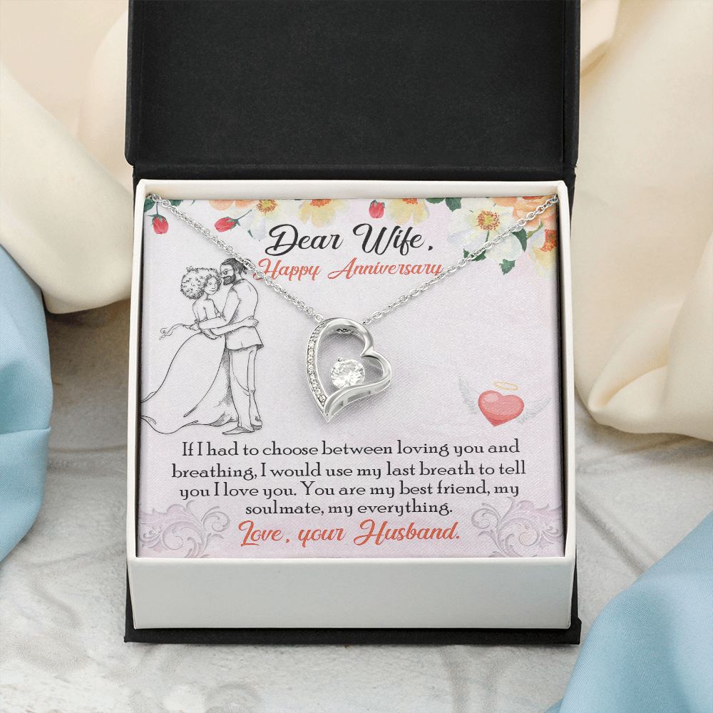 To My Wife Necklace from Husband, Personalized Necklace for Women, Luxury Necklace for Wife from Man Men, Wedding Anniversary Present For Wife, Beautiful Wife Jewelry Christmas Birthday Gift For Wife13 Forever Love Necklace