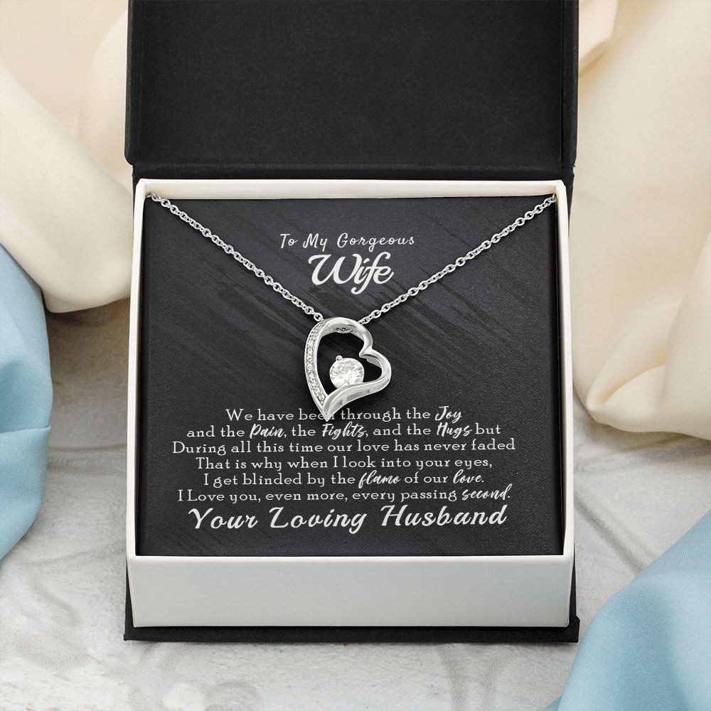 To My Wife Necklace from Husband, Personalized Necklace for Women, Luxury Necklace for Wife from Man Men, Wedding Anniversary Present For Wife, Beautiful Wife Jewelry Christmas Birthday Gift For Wife14 Forever Love Necklace