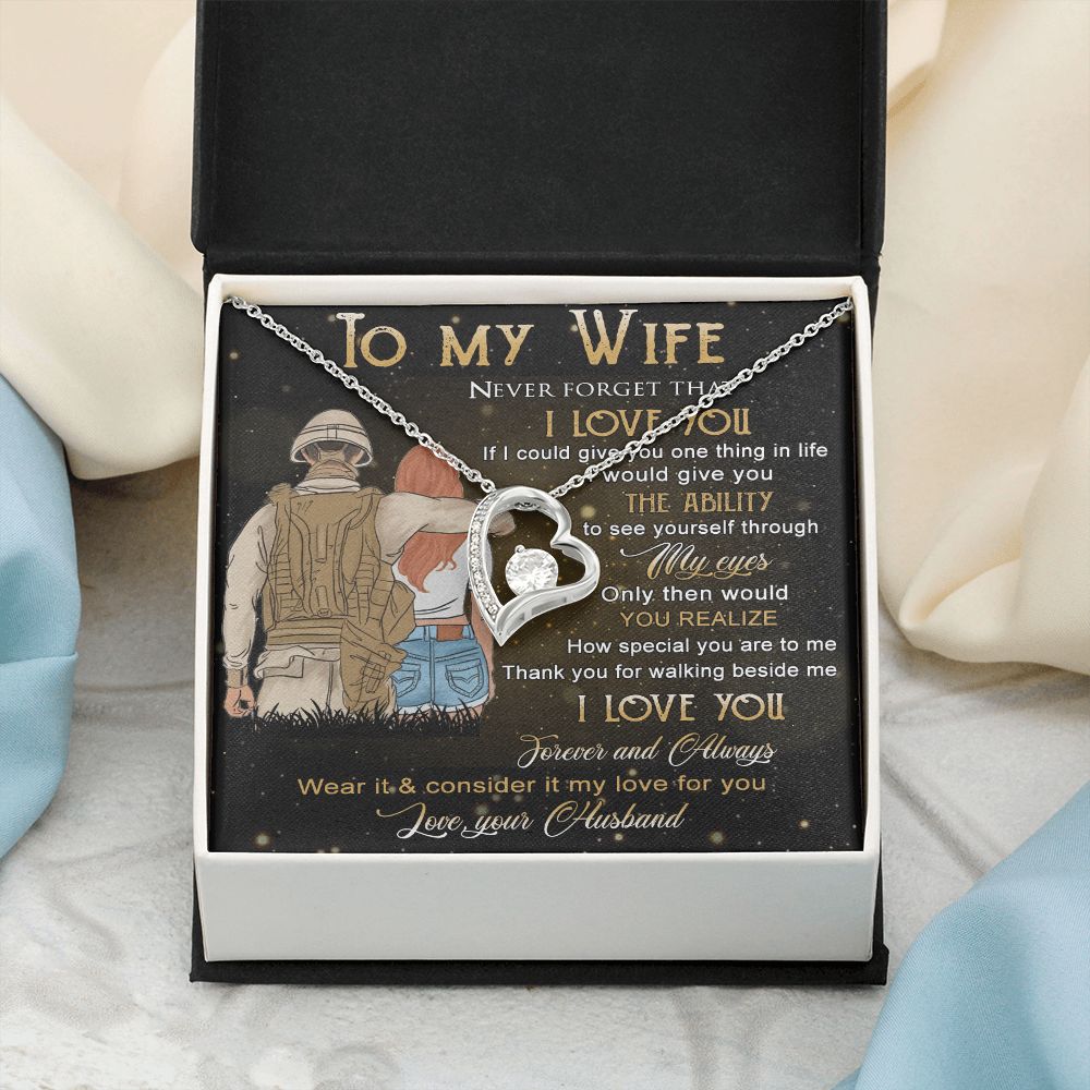 Birthday Gifts For Wife, Necklace Gifts For Wife From Husband, To My Wife Jewelry For Women , To My Wife Necklace from Husband Wedding Anniversary Present For Wife, Beautiful Wife Jewelry Christmas21 Forever Love Necklace