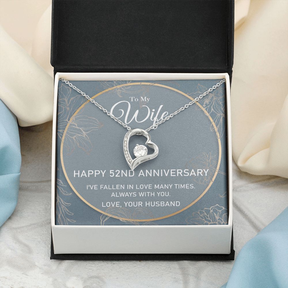 To My Wife Necklace from Husband, Personalized Necklace for Women, Luxury Necklace for Wife from Man Men, Wedding Anniversary Present For Wife, Beautiful Wife Jewelry Christmas Birthday Gifts For Wife5 Forever Love Necklace