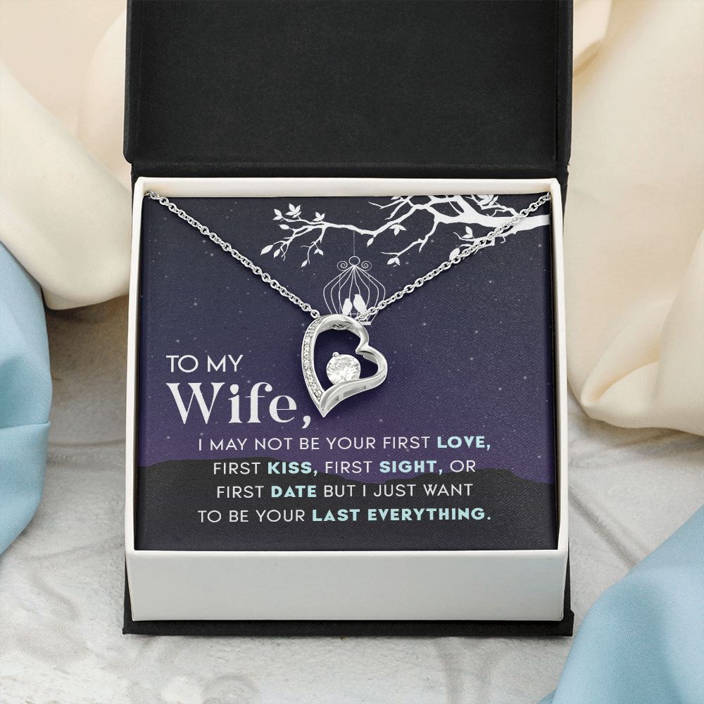 To My Wife Necklace from Husband, Personalized Necklace for Women, Luxury Necklace for Wife from Man Men, Wedding Anniversary Present For Wife, Beautiful Wife Jewelry Christmas Birthday Gift For Wife15 Forever Love Necklace