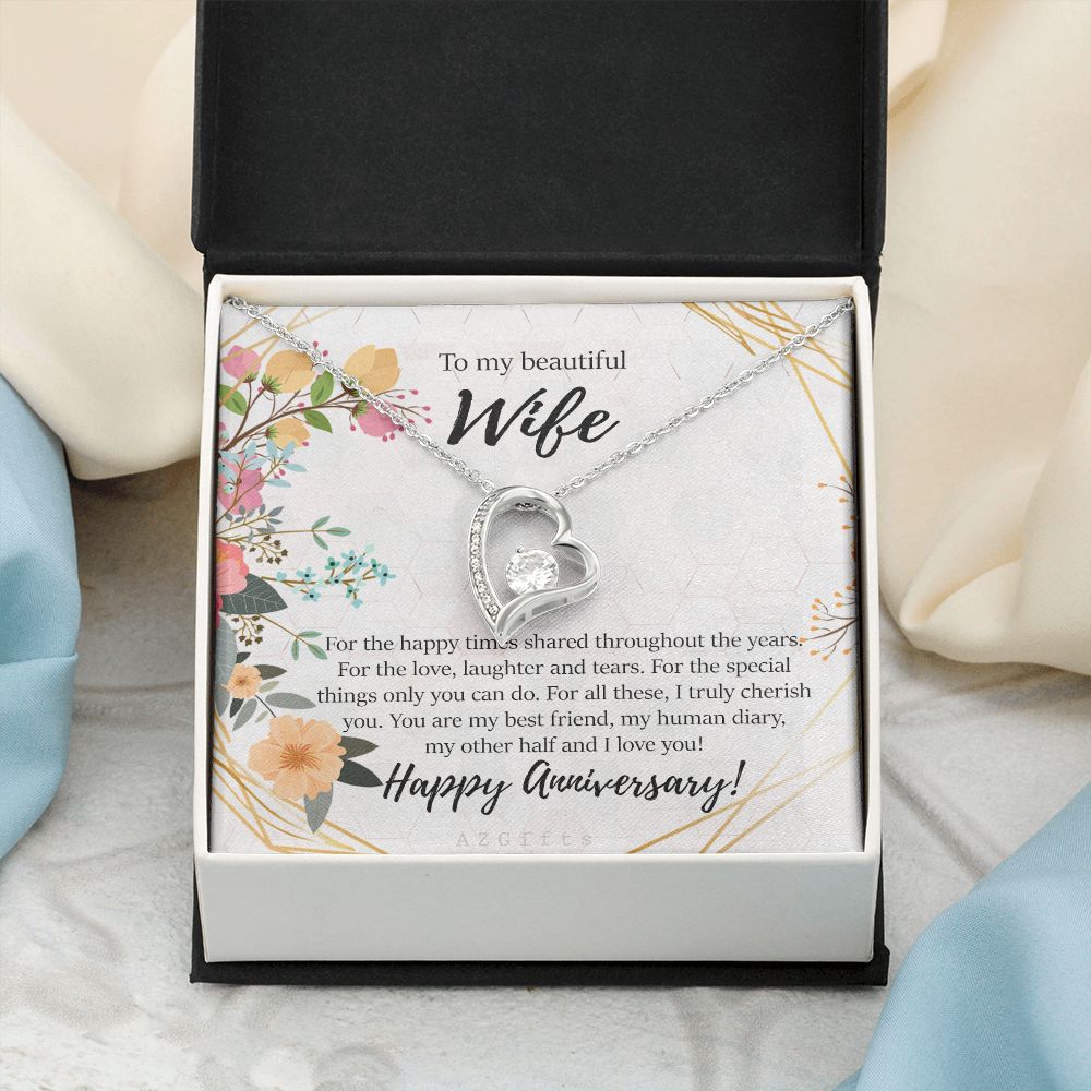 To My Wife Necklace from Husband, Personalized Necklace for Women, Luxury Necklace for Wife from Man Men, Wedding Anniversary Present For Wife, Beautiful Wife Jewelry Christmas Birthday Gifts For Wife8 Forever Love Necklace