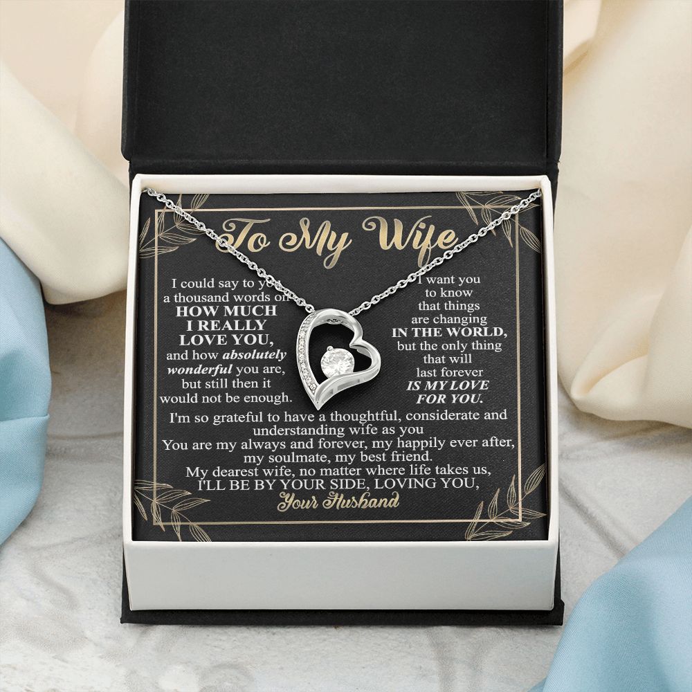 Birthday Gifts For Wife, Necklace Gifts For Wife From Husband, To My Wife Jewelry For Women , To My Wife Necklace from Husband Wedding Anniversary Present For Wife, Beautiful Wife Jewelry Christmas13 Forever Love Necklace