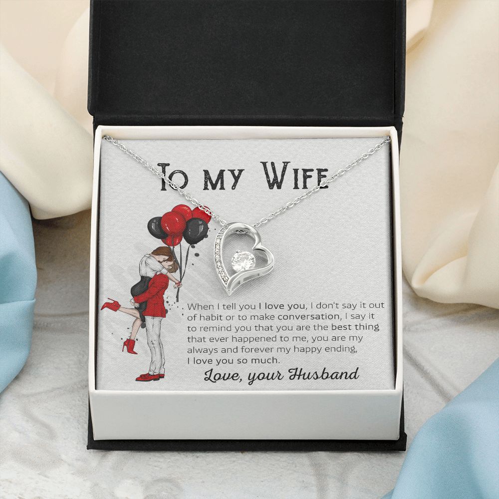 Birthday Gifts For Wife, Necklace Gifts For Wife From Husband, To My Wife Jewelry For Women , To My Wife Necklace from Husband Wedding Anniversary Present For Wife, Beautiful Wife Jewelry Christmas 7 Forever Love Necklace