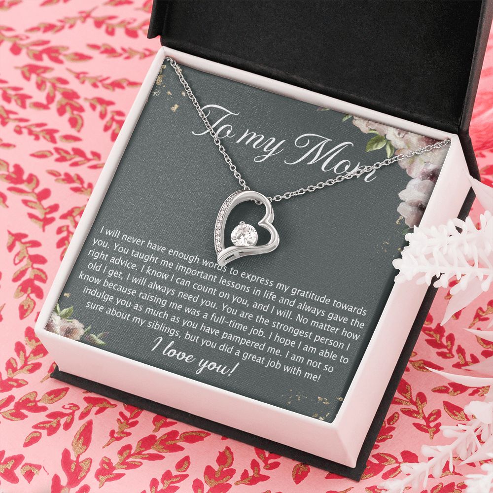 To My Mother Mom Best Friend In Law Bonus Step For Mother Day Birthday Wedding Engagement From Son Daughter Step In Law Necklace Gift Forever Love Necklace