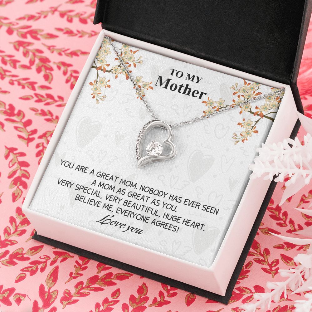 Mom Necklace Gifts for Mom from Daughter to Mom Gifts for Mothers Day from Daughter, To My Mom Necklace from Daughter to Mom Birthday Gifts Necklace with Message Card and Gift Box8 Forever Love Necklace