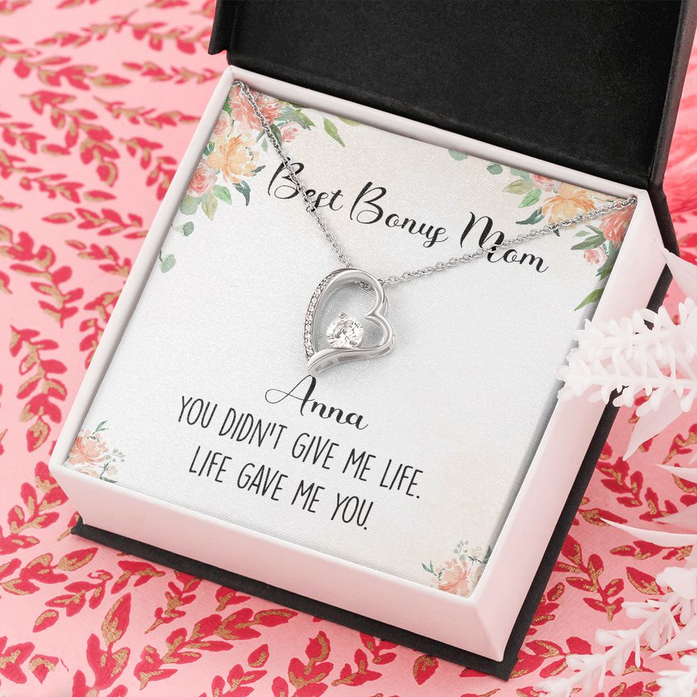 To My Stepmom Necklace from Stepdaughter Birthday Gifts for Stepmom Stepmother Gifts for Second Mom Gifts for Stepmom from Bonus Daughter Stepmom Gifts for Birthday Mothers Day 301 Forever Love Necklace