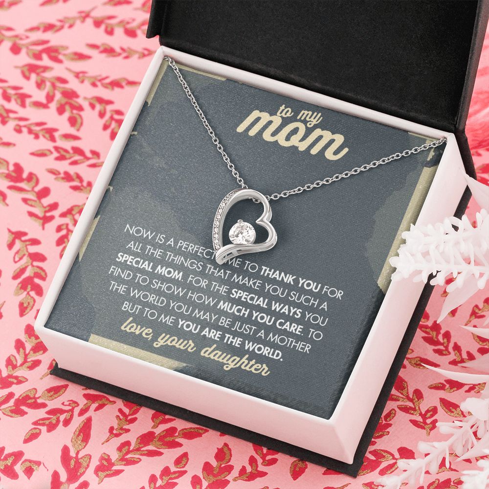 Mom Necklace Gifts for Mom from Daughter to Mom Gifts for Mothers Day from Daughter, To My Mom Necklace from Daughter to Mom Birthday Gifts Necklace with Message Card and Gift Box2237 Forever Love Necklace