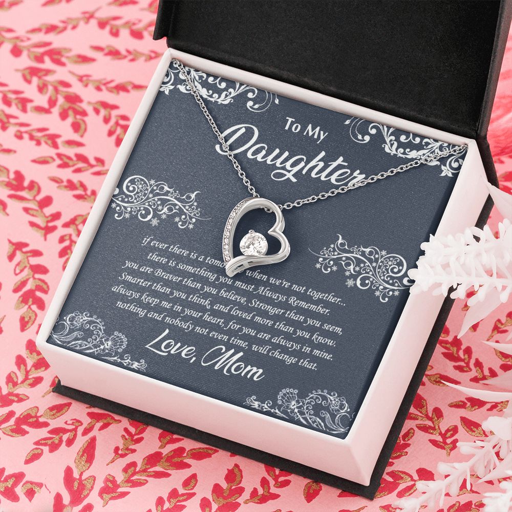 Jewelry Pendant Present for Daughter, To My Daughter Gift Necklace from Mom, Mother Daughter Gift Ideas, Birthday Christmas Gift Graduation Gifts for Daughters, Mother and Daughter Necklace 19 Forever Love Necklace