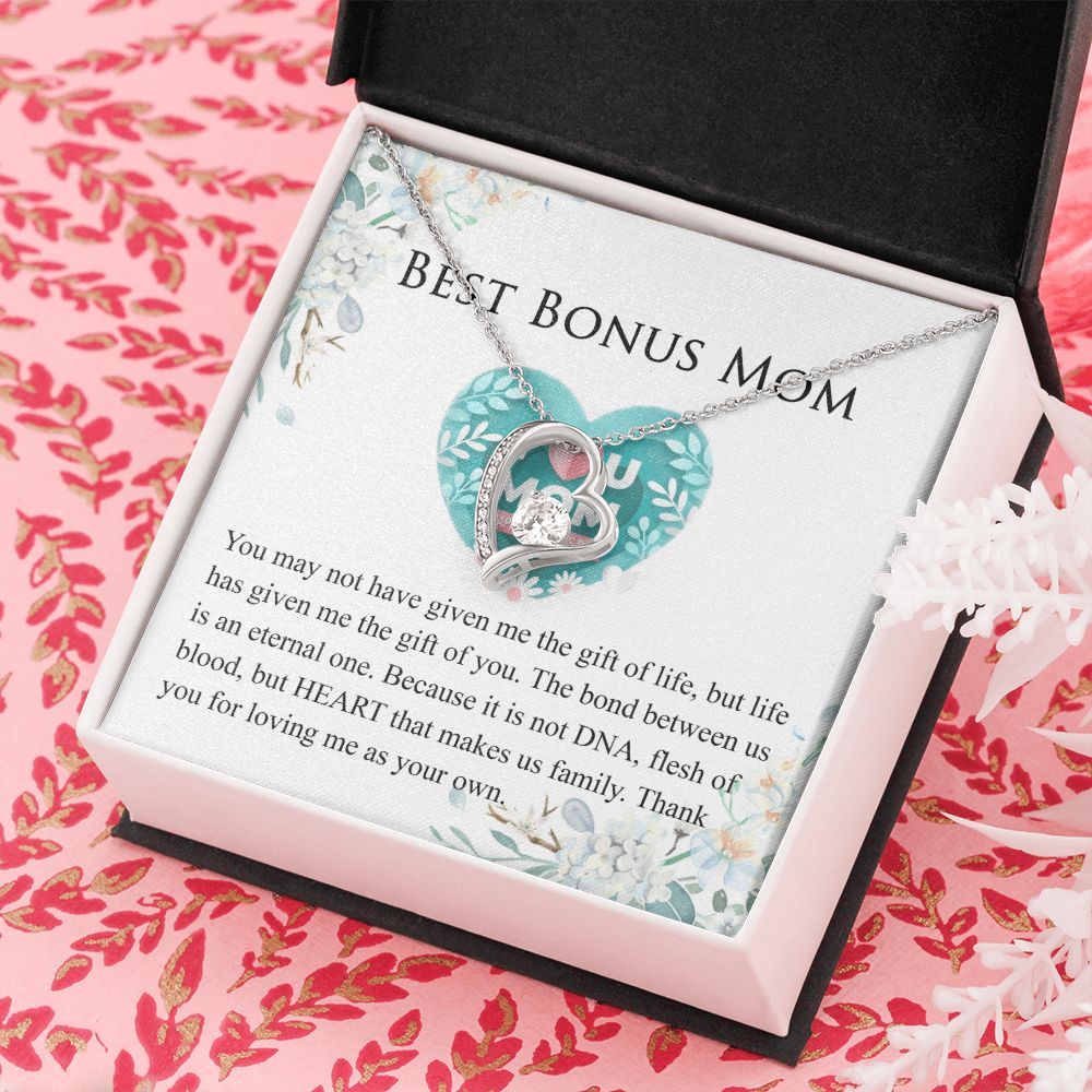 Mother Daughter Necklace as Daughter Gift from Mom, Mom Necklace as Christmas Gift for Mom from Son, Birthday Gift for Mother in Law Necklace, Bonus Mom Gifts for Step Mom Necklace Forever Love Necklace