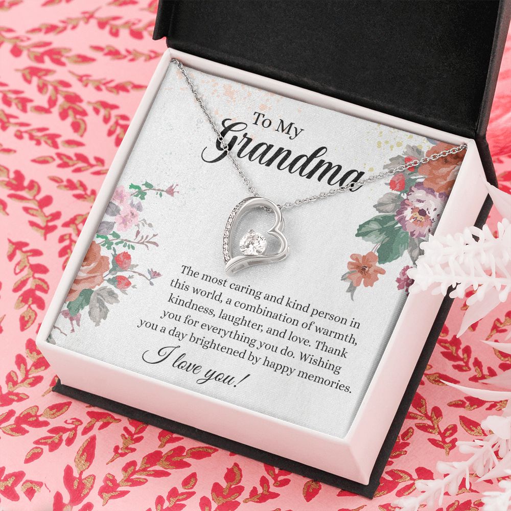 To My Grandma Necklace, Gift for Grandmother Necklace, Mothers Day Gift For Grandma Nana, Grandma Jewelry From Grandchildren GrandKids , Jewelry Box Gift For Grandma Grandmother18 Forever Love Necklace