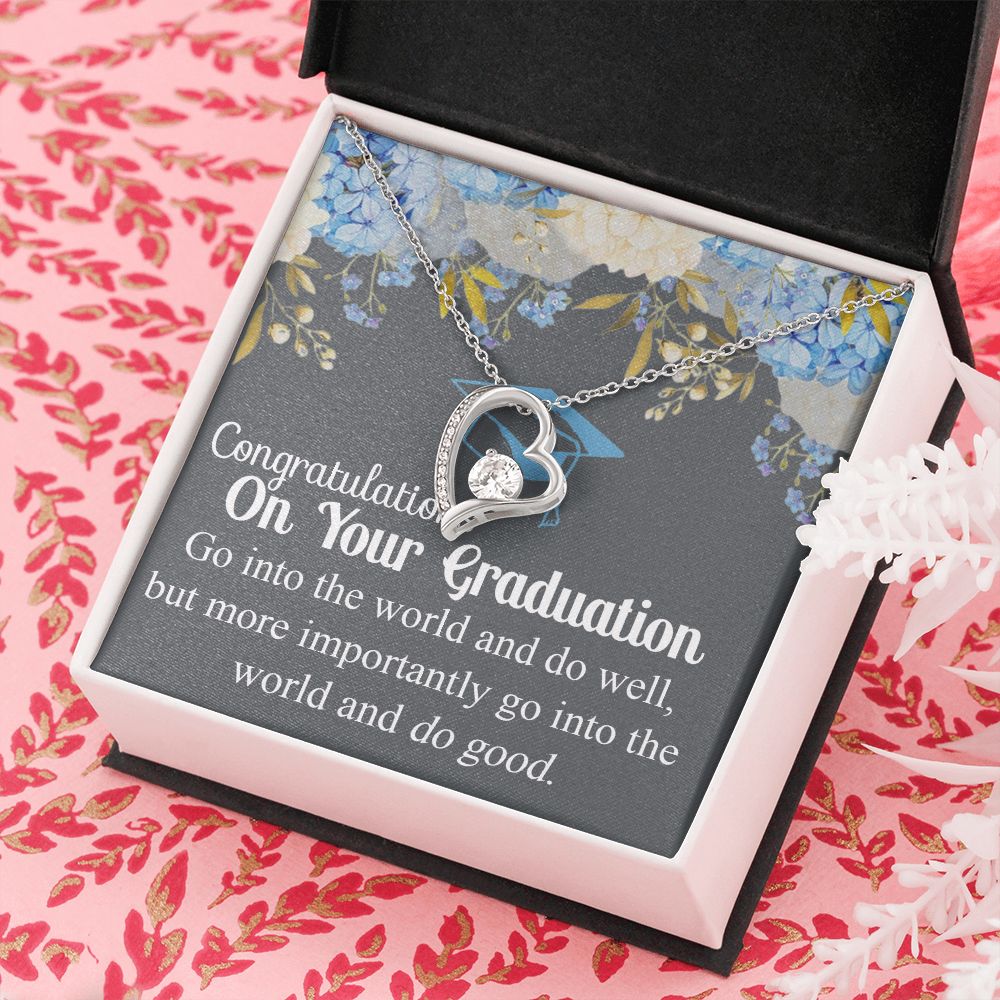 Graduation Gift Necklace For Girls, Graduation Jewelry, College, High School Congrats Graduation Pendants Gift For Daughter, Granddaughter, Niece, Sister Forever Love Necklace