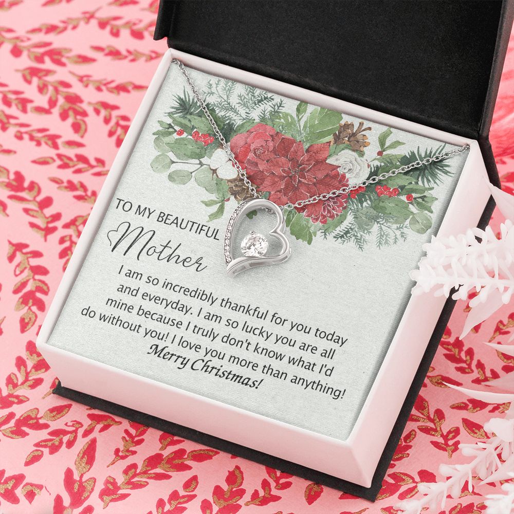 To My Mother Necklace from Daughter Pendant for Mom Christmas Pendant Inspirational Gift from Son to Mom Personalized Necklace Gift for Mother Fiance Christmas Present from Child 301 Forever Love Necklace