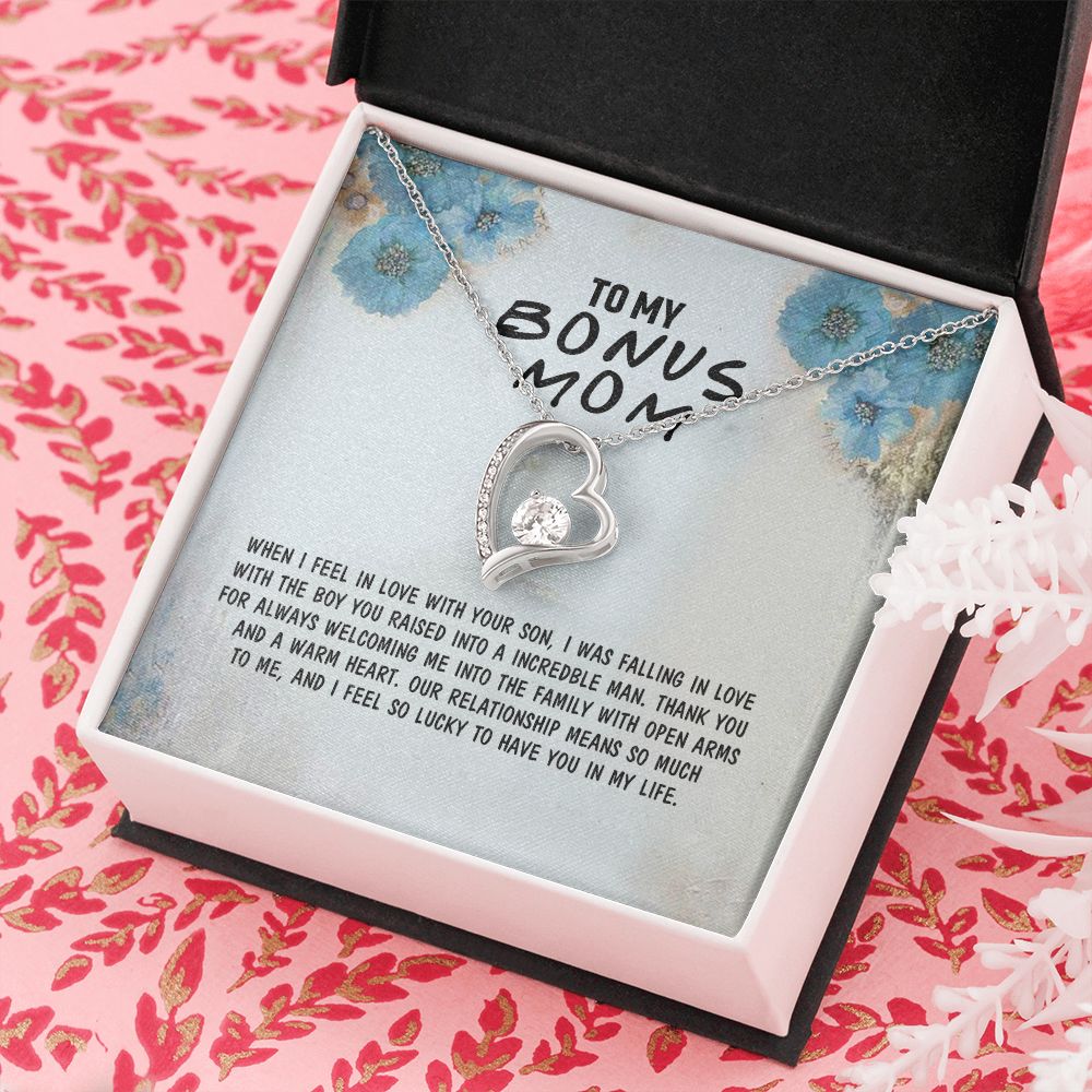 Mother Daughter Necklace as Daughter Gift from Mom, Mom Necklace as Christmas Gift for Mom from Son, Birthday Gift for Mother in Law Necklace, Bonus Mom Gifts for Step Mom Necklace4 Forever Love Necklace