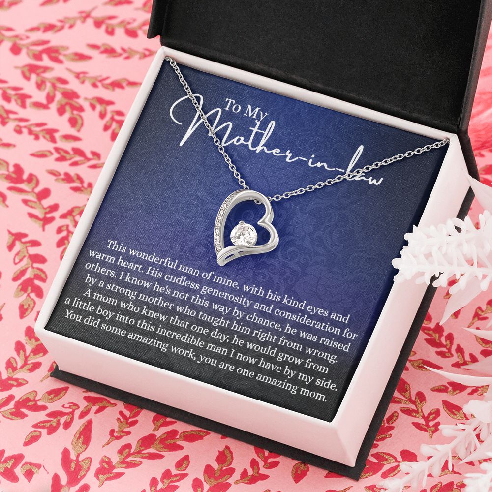 To My Mother in Law Necklace, Mother in Law Gift, Gift for Mother in Law Necklace Jewelry Gift to My Mother-in-law on Wedding Day Mother's day gift for Mother in Law Birthday gift Forever Love Necklace